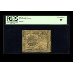 Continental Currency February 26, 1777 $7 PCGS Extremel
