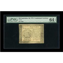 Continental Currency September 26, 1778 $50 PMG Choice 