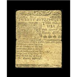 Delaware March 1, 1758 20s Fine. This is an ideal examp