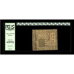 Delaware January 1, 1776 20s PCGS Choice New 63PPQ.