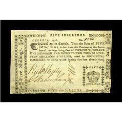 Georgia 1776 - Crown (two border varieties) 5s Choice V