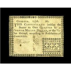 Georgia 1776 $1/4 Very Fine. This note is attractive fr
