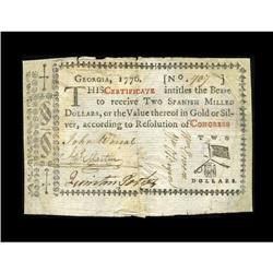 Georgia 1776 $2 Very Fine. We''ve net graded this sc