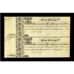 Maryland 17__ 15s Uncut Pair New. This remainder is fro