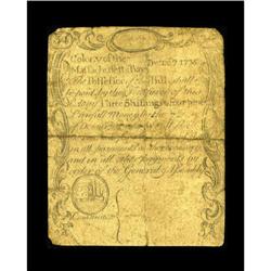 Massachusetts December 7, 1775 3s/4d Very Good. This ha