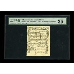 Massachusetts December 7, 1775 36s PMG Choice Very Fine 