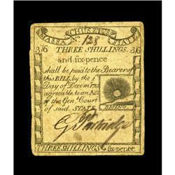 Massachusetts 1779 3s/6d Very Fine. This is a lightly c