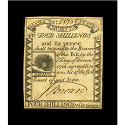 Massachusetts 1779 4s Extremely Fine. A really lovely,