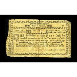 New Hampshire August 24, 1775 $3 Fine. Only 1,333 piec