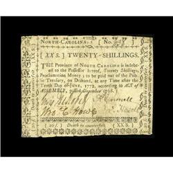 North Carolina December, 1768 20s Very Fine. This pleas