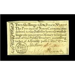 North Carolina December, 1771 2s/6d Choice New. This is