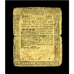 Pennsylvania January 1, 1756 20s Very Good.