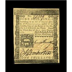 Pennsylvania April 3, 1772 1s Choice New. A Gem but for