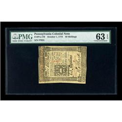 Pennsylvania October 1, 1773 50s PMG Choice Uncirculate