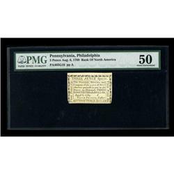 Pennsylvania Bank of North America August 6, 1789 3d AU