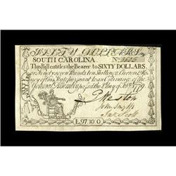 South Carolina February 8, 1779 $60 Choice About New. T
