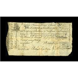 Virginia September 1, 1775 20s Very Fine.