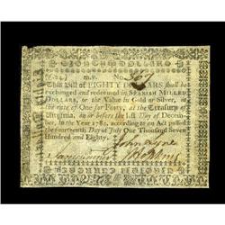 Virginia July 14, 1780 $80 Extremely Fine. The thin pap