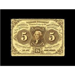 Fr. 1229 5¢ First Issue Very Choice New. Fully perforat