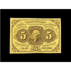 Fr. 1230 5¢ First Issue Superb Gem New. Just about as n