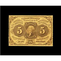 Fr. 1230 5c First Issue Choice New. Bold ink colors are