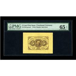 Fr. 1231SP 5¢ First Issue Wide Margin Pair PMG Superb G