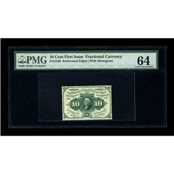 Fr. 1240 10c First Issue PMG Choice Uncirculated 64.Thi