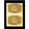 Image 2 : Fr. 1232 5c Second Issue Vertical Pair About New. The b