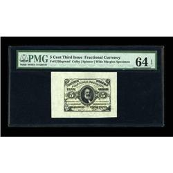 Fr. 1236/38SP 5¢ 3rd Issue Wide Margin Set PMG 67/66/64