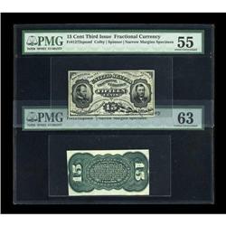 Fr. 1272SP 15c Third Issue Narrow Margin Pair PMG About