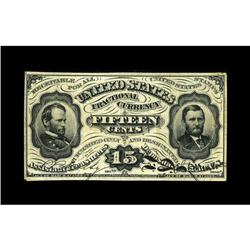 Fr. 1272SP 15¢ Third Issue Glued Pair Extremely Fine. T