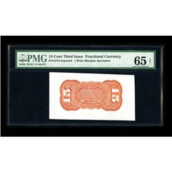 Fr. 1273SP 15¢ Third Issue Wide Margin Back PMG Gem Unc