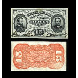 Fr. 1275SP 15¢ Third Issue Narrow Margin Pair Very Choi