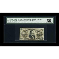 Fr. 1291 25c Third Issue PMG Gem Uncirculated 66 EPQ. T