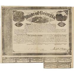 (Milledgeville), GA- State of Georgia $500 Bond 1862 Cr