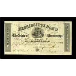 Jackson, MS- State of Mississippi $500 Bond 1861 Cr. 61