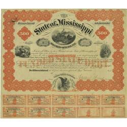 Jackson, MS- State of Mississippi $500 Bond 1874 Cr. 74