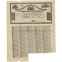 Raleigh, NC- State of North Carolina $1000 Bonds 1862 C