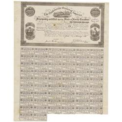 Raleigh, NC- State of North Carolina $1000 Bond 1862 Cr