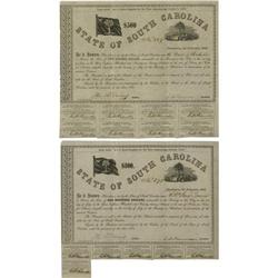 Charleston, SC- State of South Carolina $100; $500 Bond