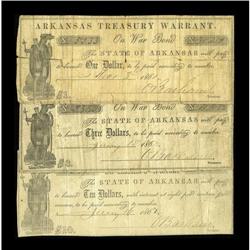 Little Rock, AR- Arkansas Treasury Warrant $1 Dec. 1861
