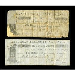 Little Rock, AR- Arkansas Treasury Warrant $1 1861-2 Cr