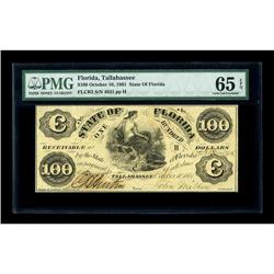 Tallahassee, FL- State of Florida $100 Oct. 10, 1861 Cr