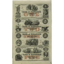 Florence, NE- Bank of Florence $$1-$2-$3-$5 18__ G2a-G4