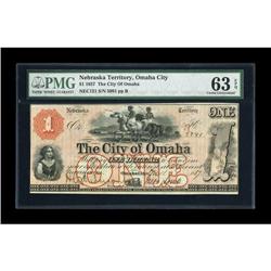 Omaha, NE - The City of Omaha $3 Sept. 10, 1857 PMG 63