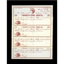 Union, NH- Tredick, Swinerton, Gilman 25¢ Oct. 30, 1862