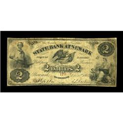Newark, NJ- State Bank at Newark $2 Dec. 15, 1864 G28a