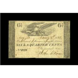 Argyle, NY- John C. Rouse 6 1/4¢ Jany. 8, 1838 Harris 1