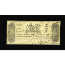 Bellona, NY- Gage & Whitaker 75¢ June 8, 1837 Harris 9T