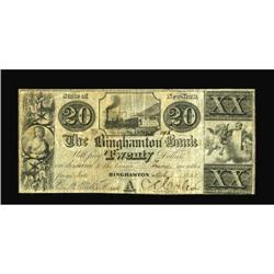 Binghamton, NY- The Binghamton Bank $20 March 1, 1840 U
